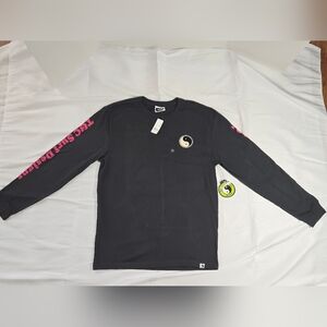 Black Long Sleeve Shirt with Pink Accents